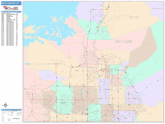 Salt Lake City Digital Map Color Cast Style